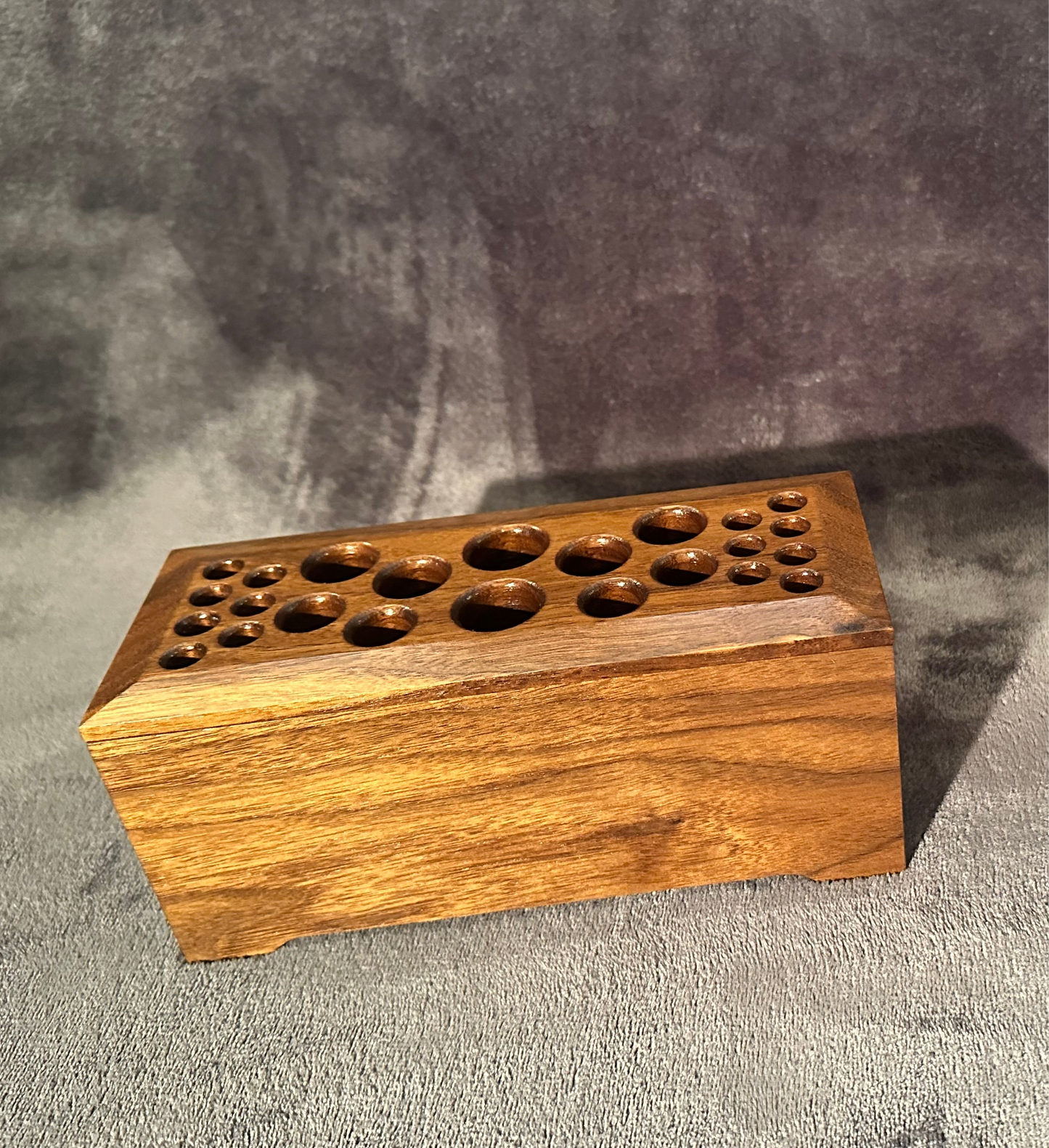 Walnut Hardwood Makeup Brush Holder, Makeup Brush Stand, Artist Brush Storage Box, Makeup Brush Organizer Box