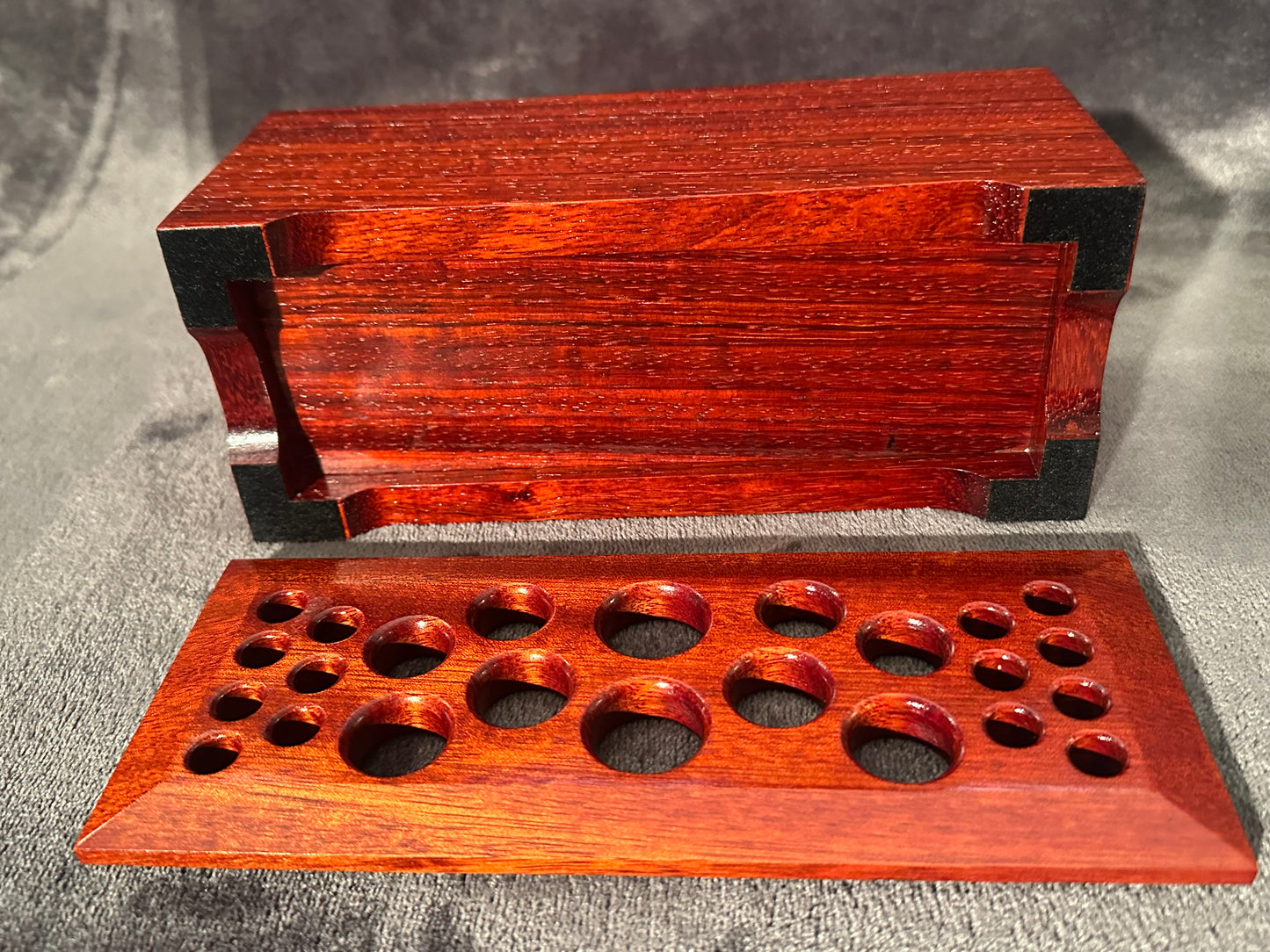 Exotic African Padauk Hardwood Makeup Brush Holder, Artist Brush Organizer, Makeup Brush Accessories, Wooden Brush Holder
