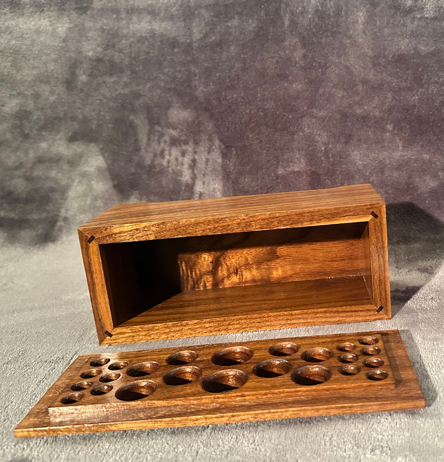 Walnut Hardwood Makeup Brush Holder, Makeup Brush Stand, Artist Brush Storage Box, Makeup Brush Organizer Box