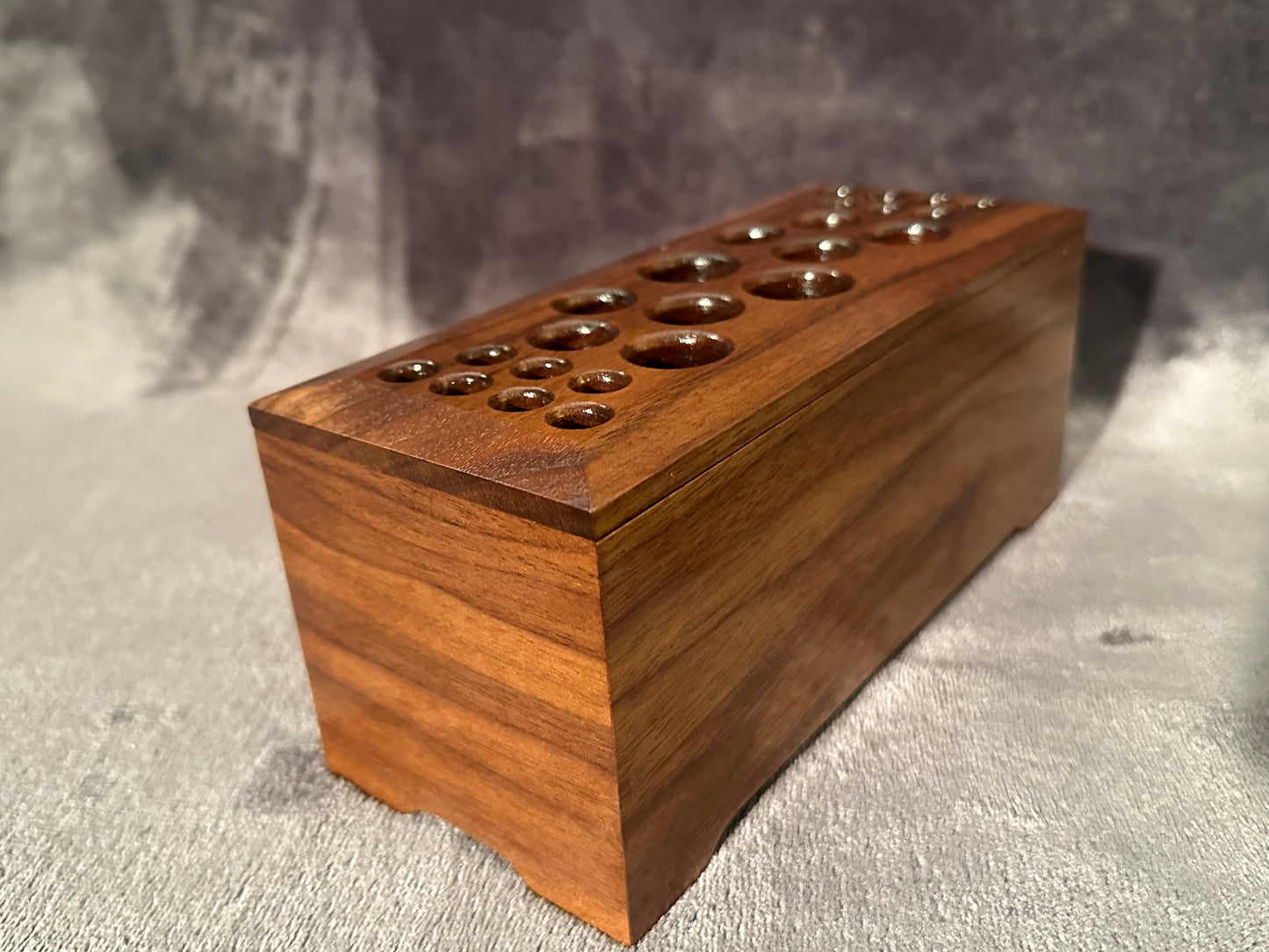 Walnut Hardwood Makeup Brush Holder, Makeup Brush Stand, Artist Brush Storage Box, Makeup Brush Organizer Box