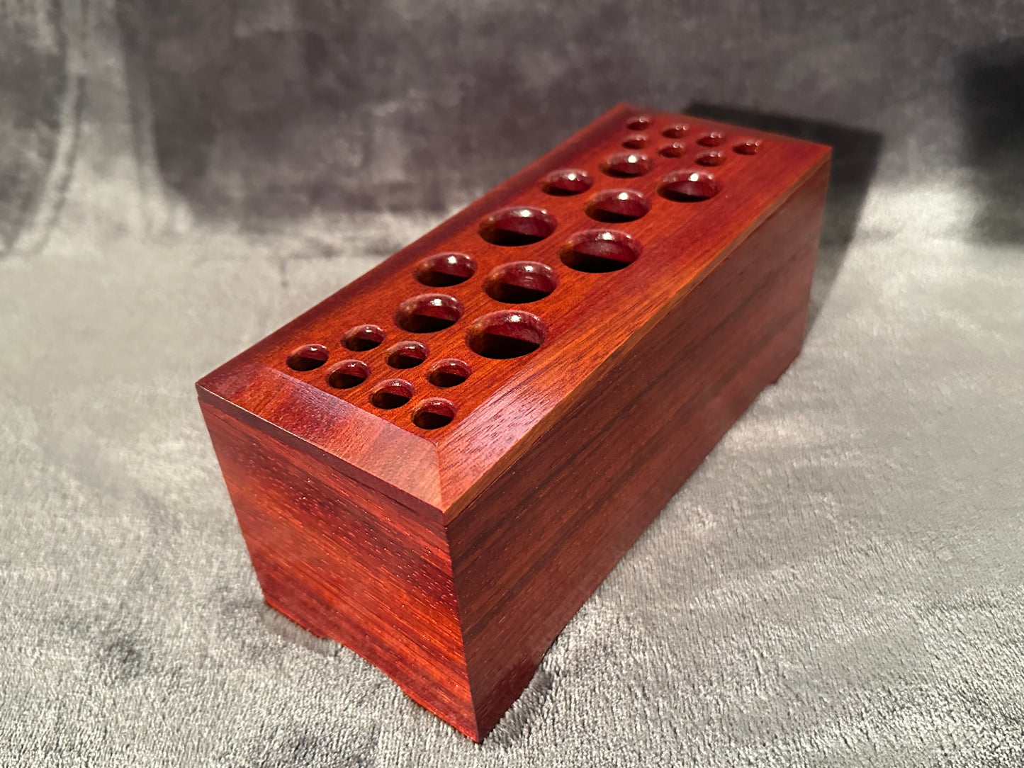 Exotic African Padauk Hardwood Makeup Brush Holder, Artist Brush Organizer, Makeup Brush Accessories, Wooden Brush Holder