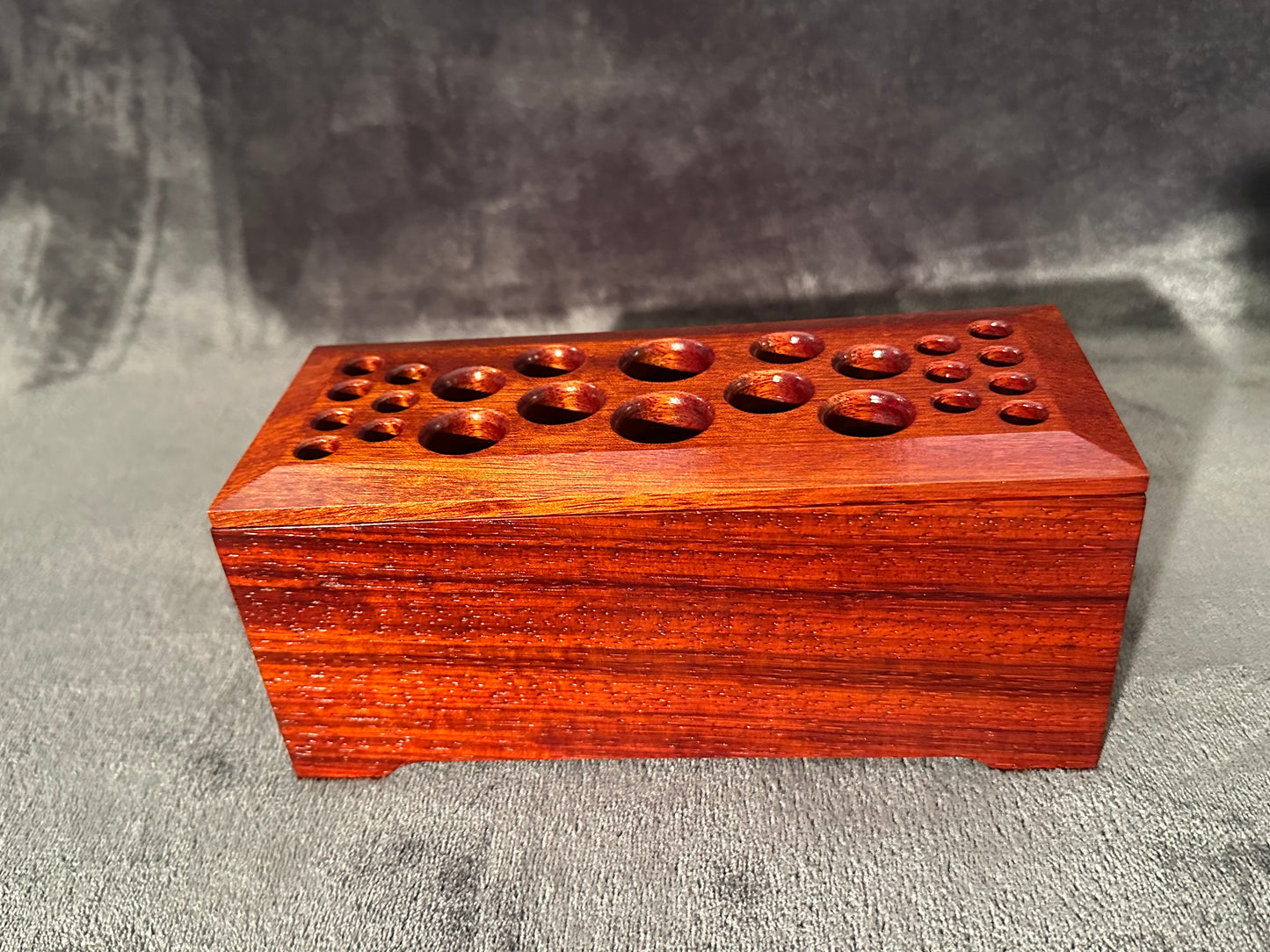 Exotic African Padauk Hardwood Makeup Brush Holder, Artist Brush Organizer, Makeup Brush Accessories, Wooden Brush Holder