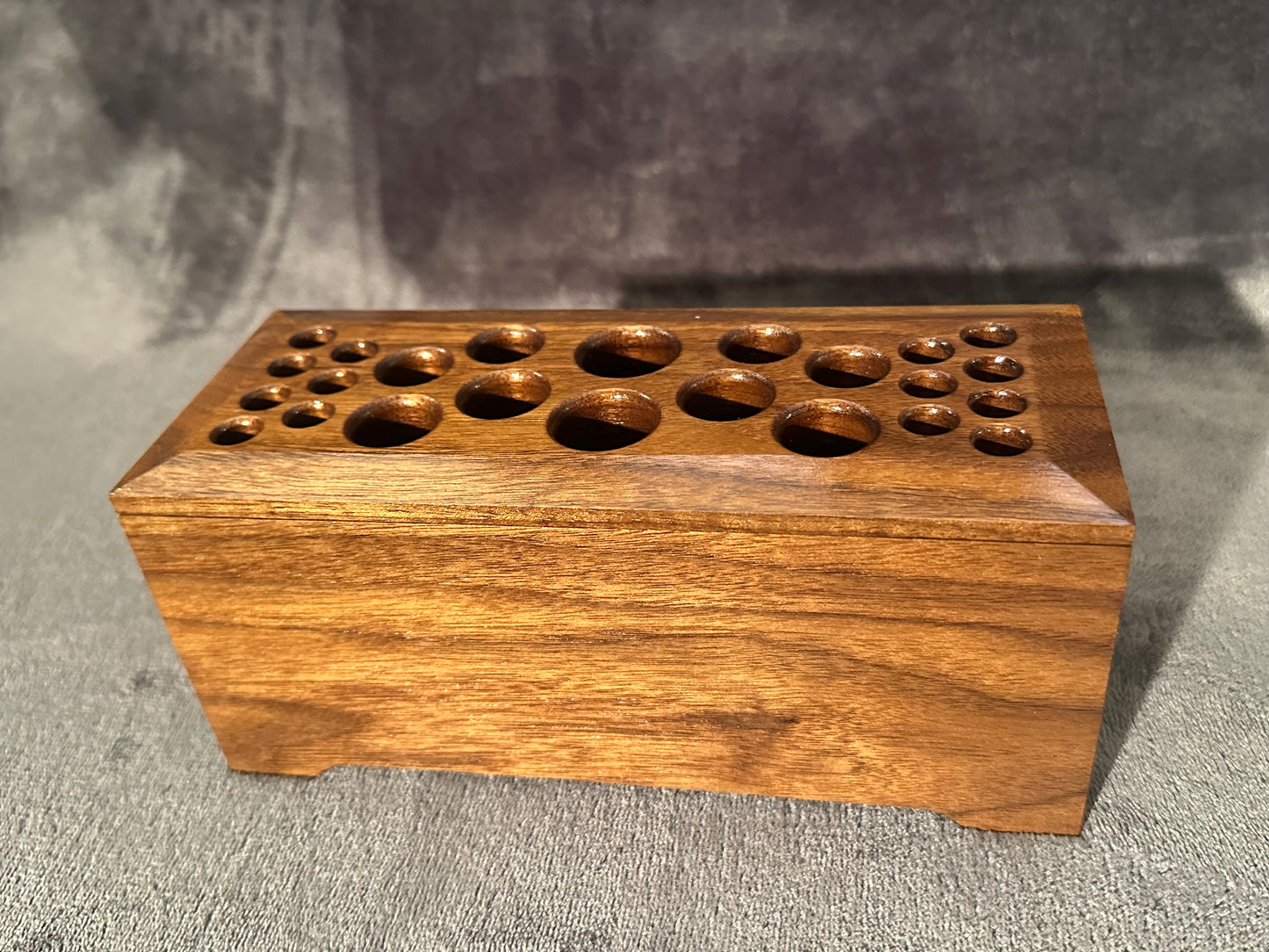 Walnut Hardwood Makeup Brush Holder, Makeup Brush Stand, Artist Brush Storage Box, Makeup Brush Organizer Box