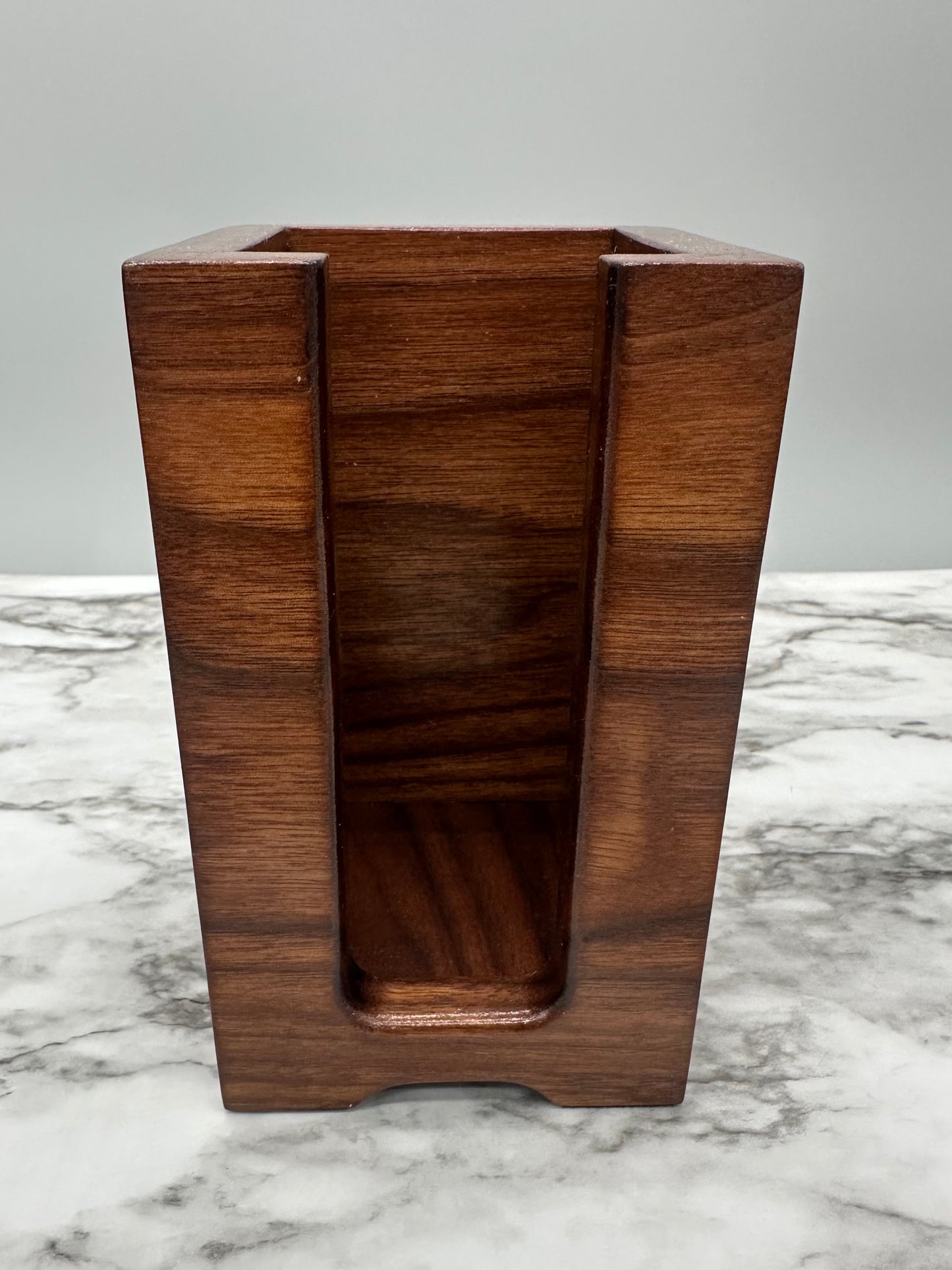 Walnut Hardwood Makeup Brush Holder, Makeup Brush Stand, Artist Brush Storage Box, Makeup Brush Organizer Box