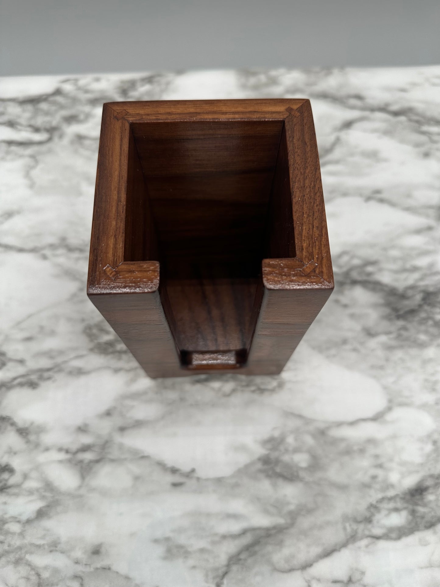 Walnut Hardwood Makeup Brush Holder, Makeup Brush Stand, Artist Brush Storage Box, Makeup Brush Organizer Box