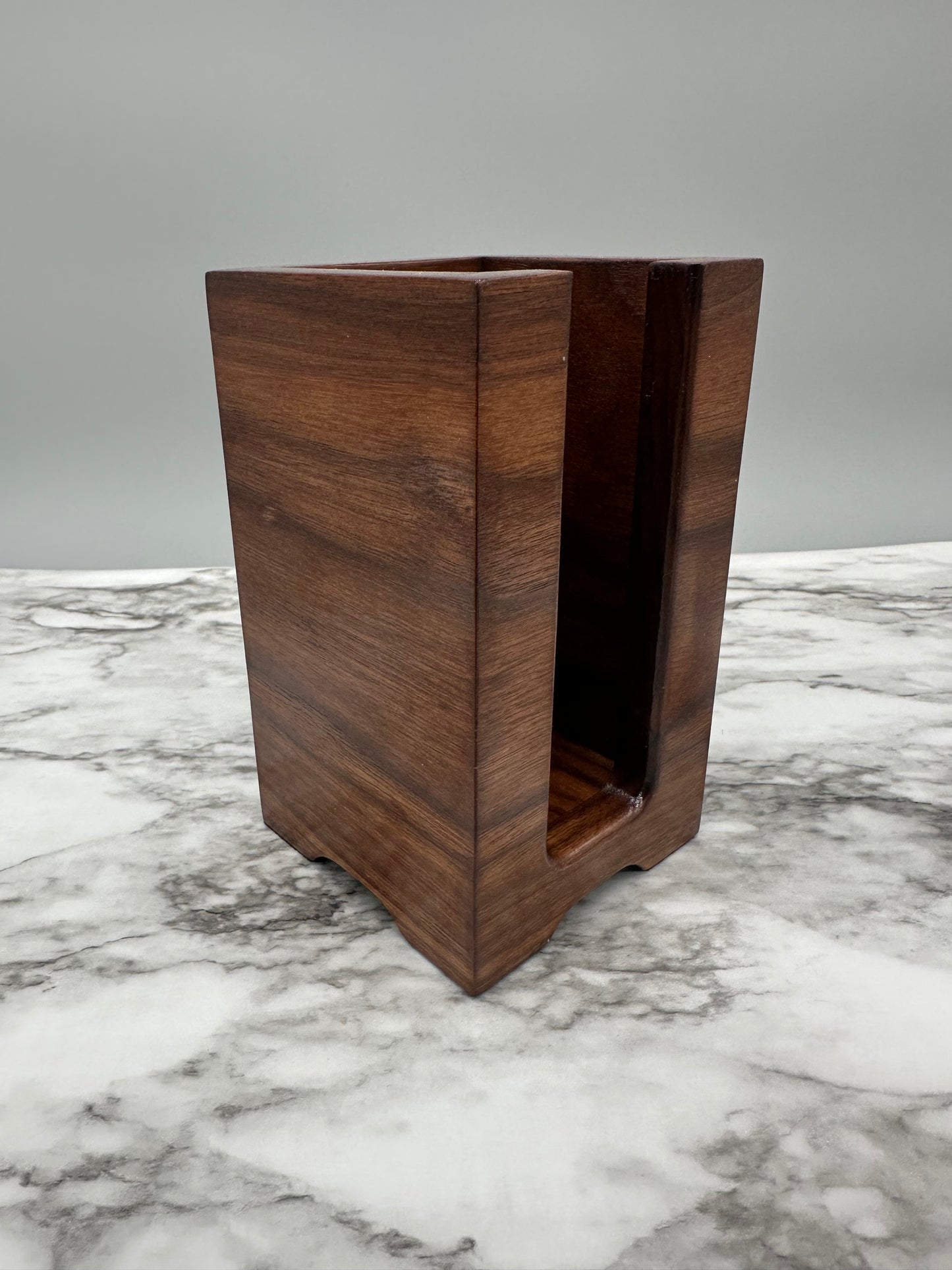 Walnut Hardwood Makeup Brush Holder, Makeup Brush Stand, Artist Brush Storage Box, Makeup Brush Organizer Box